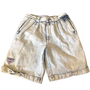 Vintage Broadway Blues Jeans Co Men’s Shorts 30 Acid Wash Pleated Cuffed